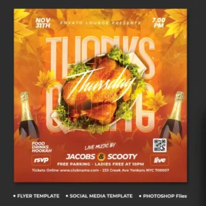 Thanksgiving Flyer Template Design